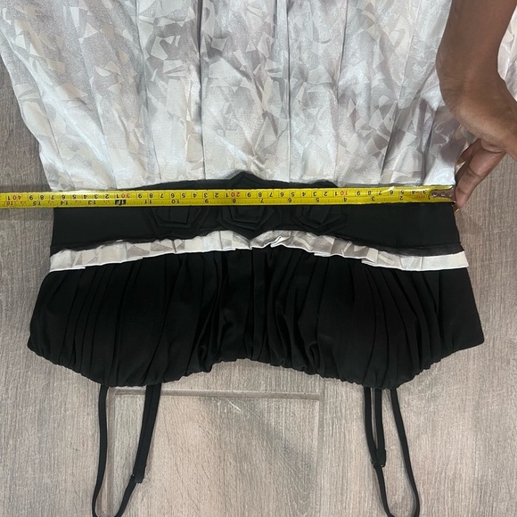 Max And Cleo Black Silver Spaghetti Strap Padded Cocktail Dress Size 12 - Picture 6 of 9